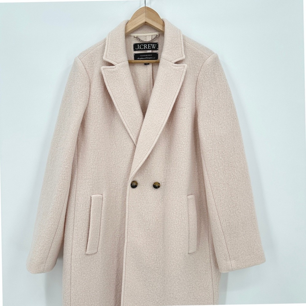 J.Crew Italian Boiled Wool Daphne Topcoat Dusty Ivory Cream Size 14 - Picture 3 of 6